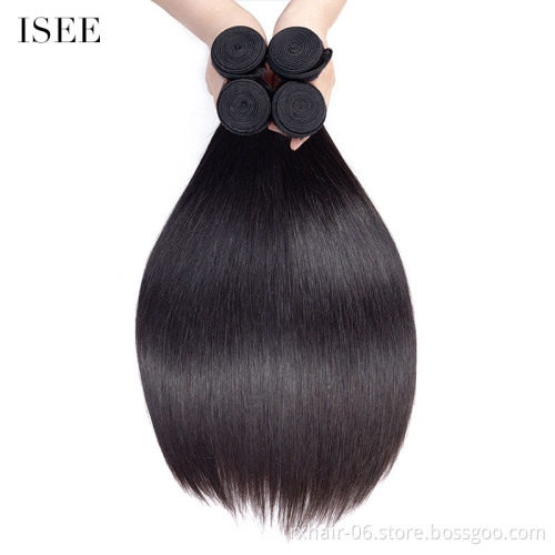 Wholesale Double Drawn Raw Indian Virgin Cuticle Aligned Hair, ISEE HAIR Top Quality Human Hair Bundles